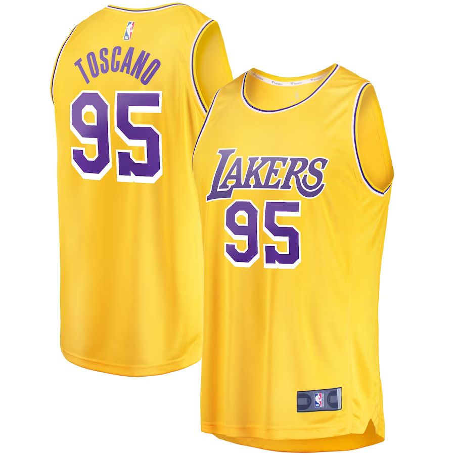 Men Los Angeles Lakers #95 Juan Toscano-Anderson Fanatics Branded Gold Fast Break Replica NBA Jersey->los angeles lakers->NBA Jersey